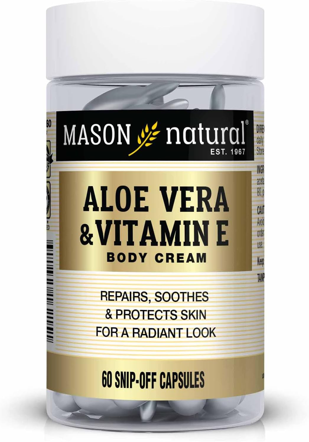 MASON NATURAL Aloe Vera & Vitamin E Body Cream - 60 Snip-Off Capsules - görsel 1
