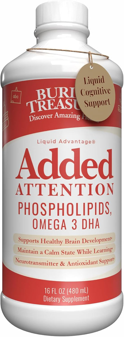 Buried Treasure Added Attention – Children's Learning Support with GABA, DHA, Vitamin B and Herbal Blend