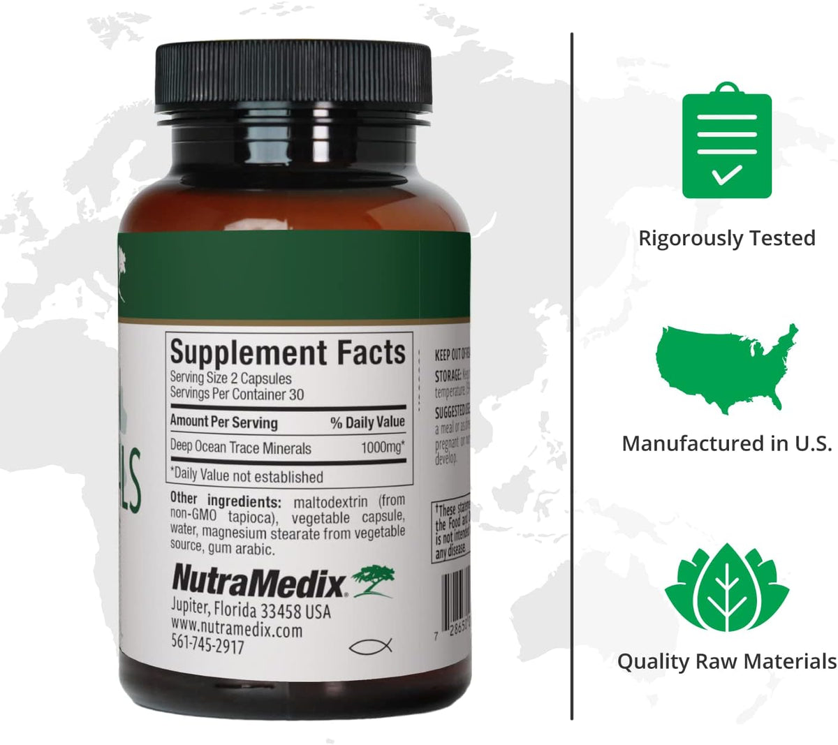 NutraMedix Deep Ocean Trace Minerals, 1000 mg (60 Capsules) - görsel 2