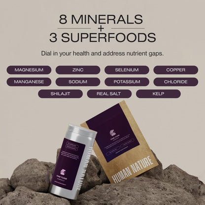 Human Nature Fine Tune: Multipurpose Daily Supplement for Focus, Digestive Health and More with Ancient Minerals, Himalayan Shilajit, Real Salt and Kelp