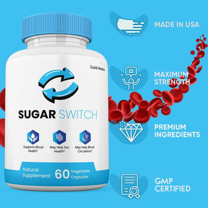 SugarSwitch Capsules – All Natural Glycogen Support Supplement (2 Pack)
