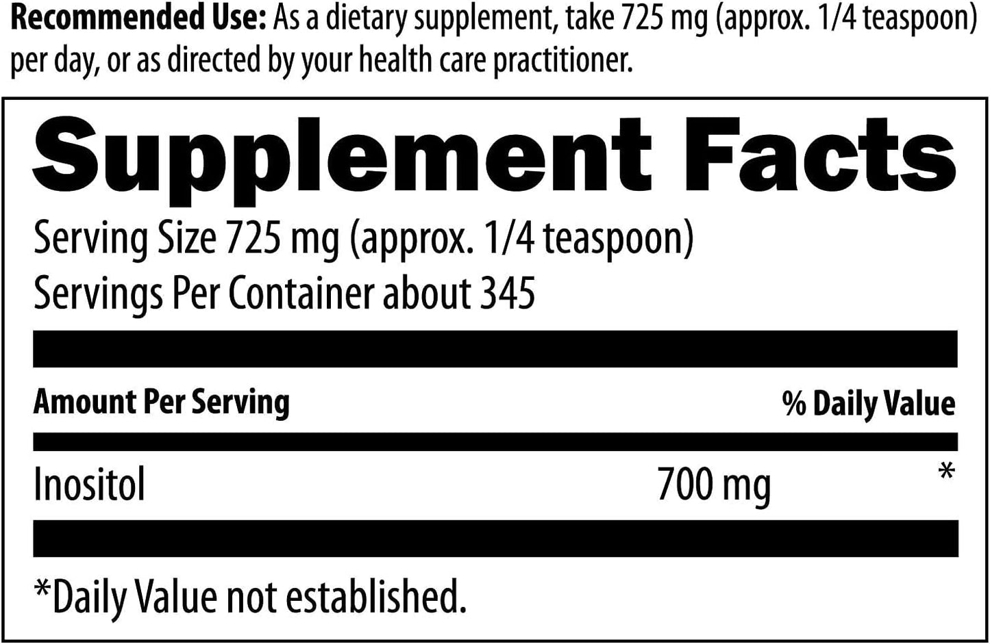 Designs for Health Inositol Powder - 700mg per Serving (250g) - görsel 3