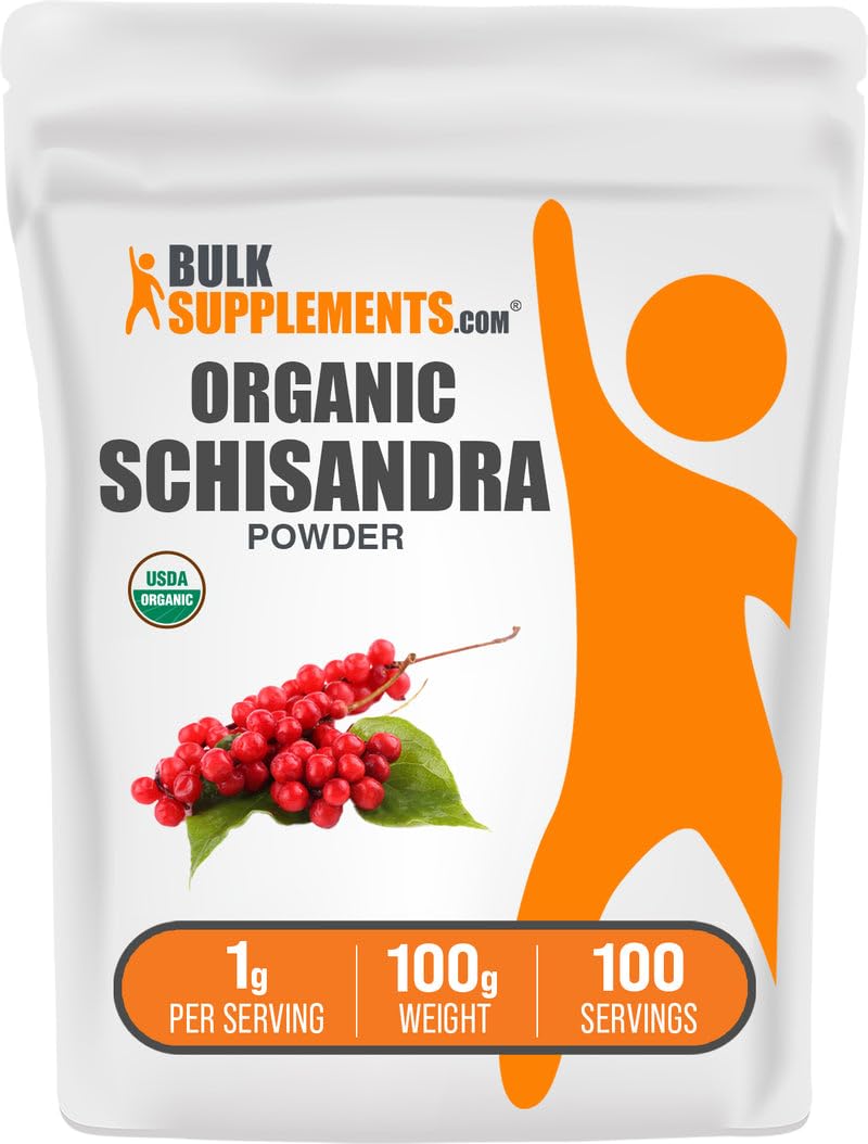 BulkSupplements.com Organic Schisandra Powder - 100g - görsel 1
