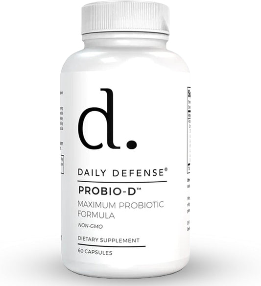 Daily Defence Probiotic Digestive Health Supplement - Daily Probiotics for Men & Women - 60 Capsules, PROBIO-D