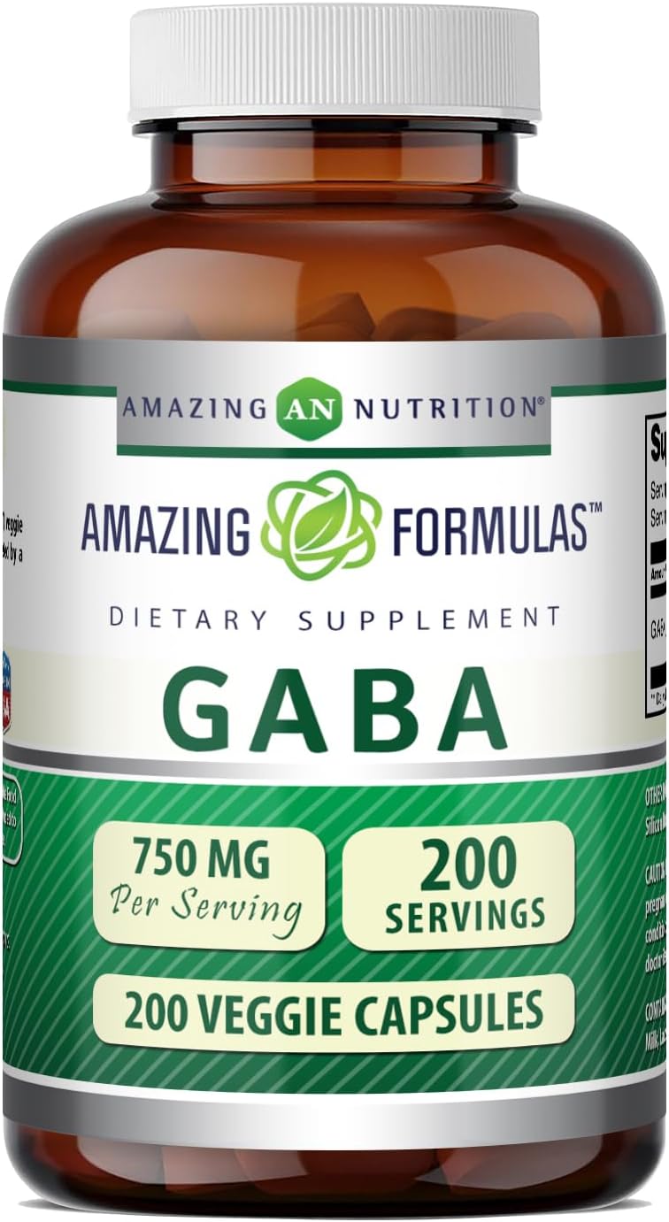 Amazing Formulae GABA Supplement | 750 mg per Serving | 100 Veggie Capsules | Non-GMO | Gluten-free | Made in USA - görsel 10
