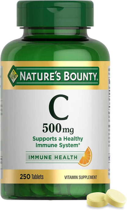 Nature's Bounty Vitamin C 500 mg Tablets, 100 Tablets (Pack of 3)