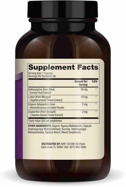 Dr. Mercola Eye Support – Supports Eye & Vision Health with Lutein, Zeaxanthin, Organic Astaxanthin & Black Currant – Non-GMO, Gluten-Free & Soya Free – 90 Capsules