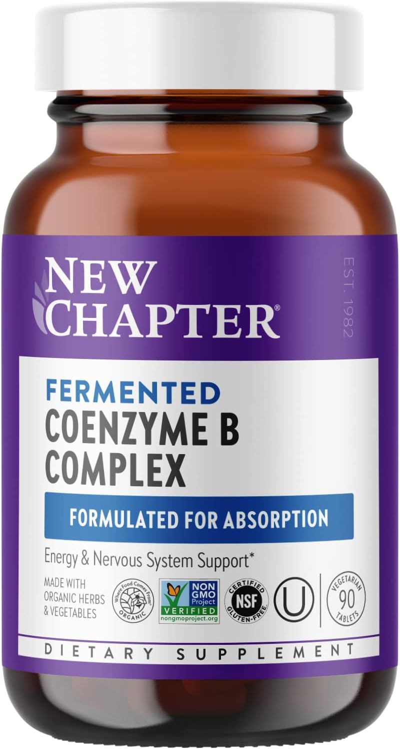 New Chapter Fermented Coenzyme B Complex - Advanced B Vitamin Supplement with Organic Turmeric & Maca, 90 Tablets - görsel 1
