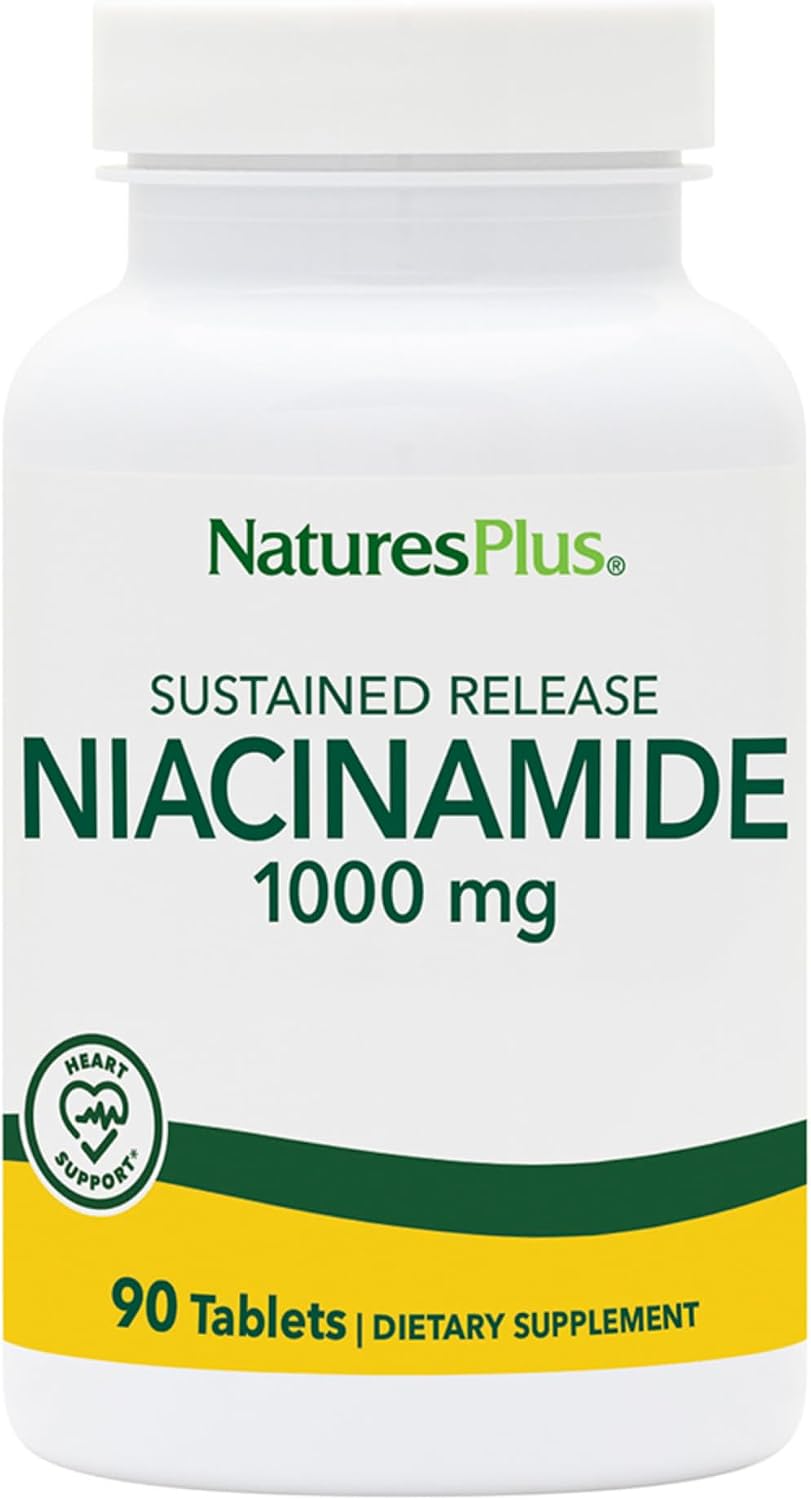 NaturesPlus Niacinamide, Sustained Release - 1000 mg, 90 Tablets - görsel 1