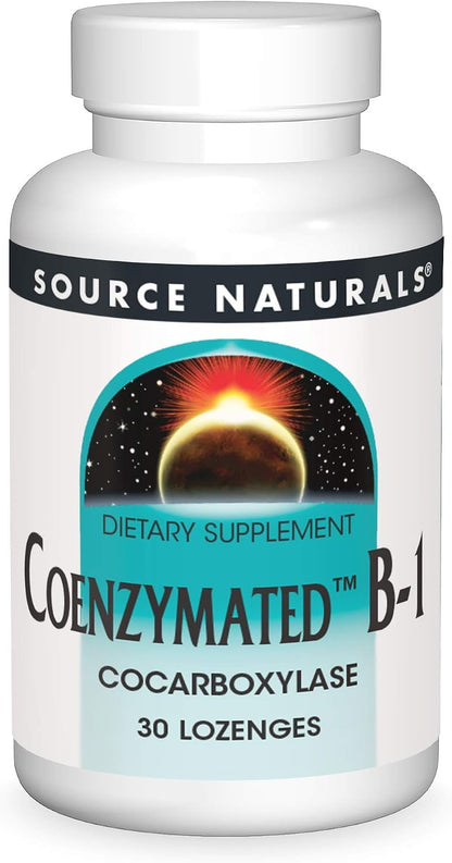 Source Naturals Coenzymated B-1 25mg – Fast Acting Thiamine (Vitamin B1) Quick-Dissolve Lozenges, 60 Count