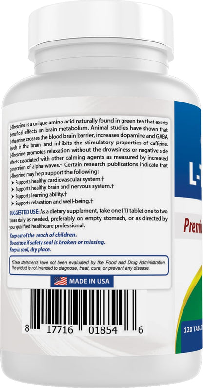 Best Naturals L-Theanine 200mg Tablets – 120 – Manufacturing Standards: Best Naturals produces its supplements in – Image 7