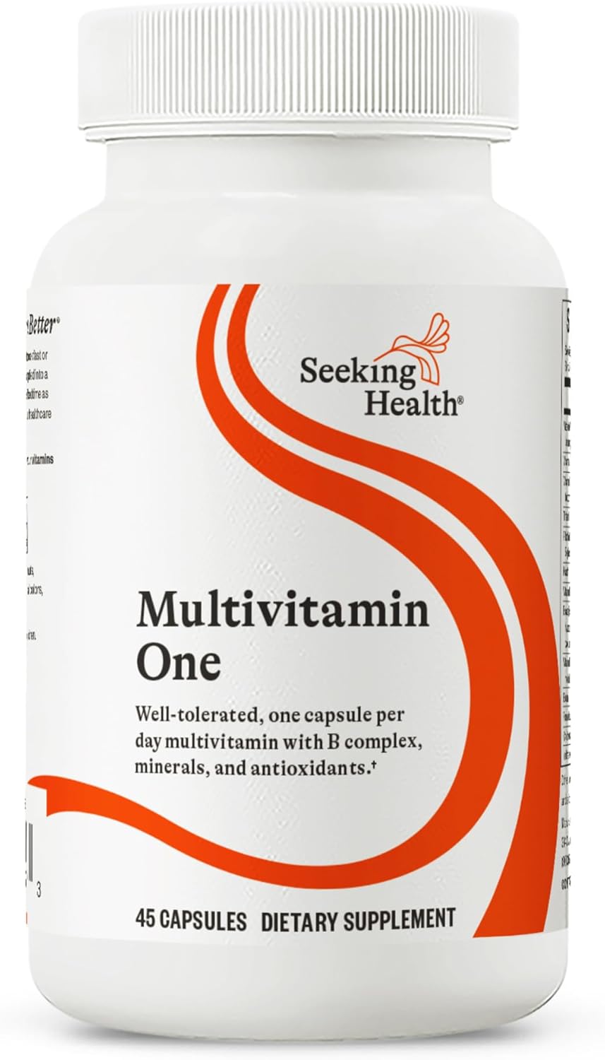 Seeking Health Multivitamin One - Food Supplement with Zinc, Vitamin B12 & Vitamin A - Magnesium-Free Formulation - 45 Capsules - görsel 1
