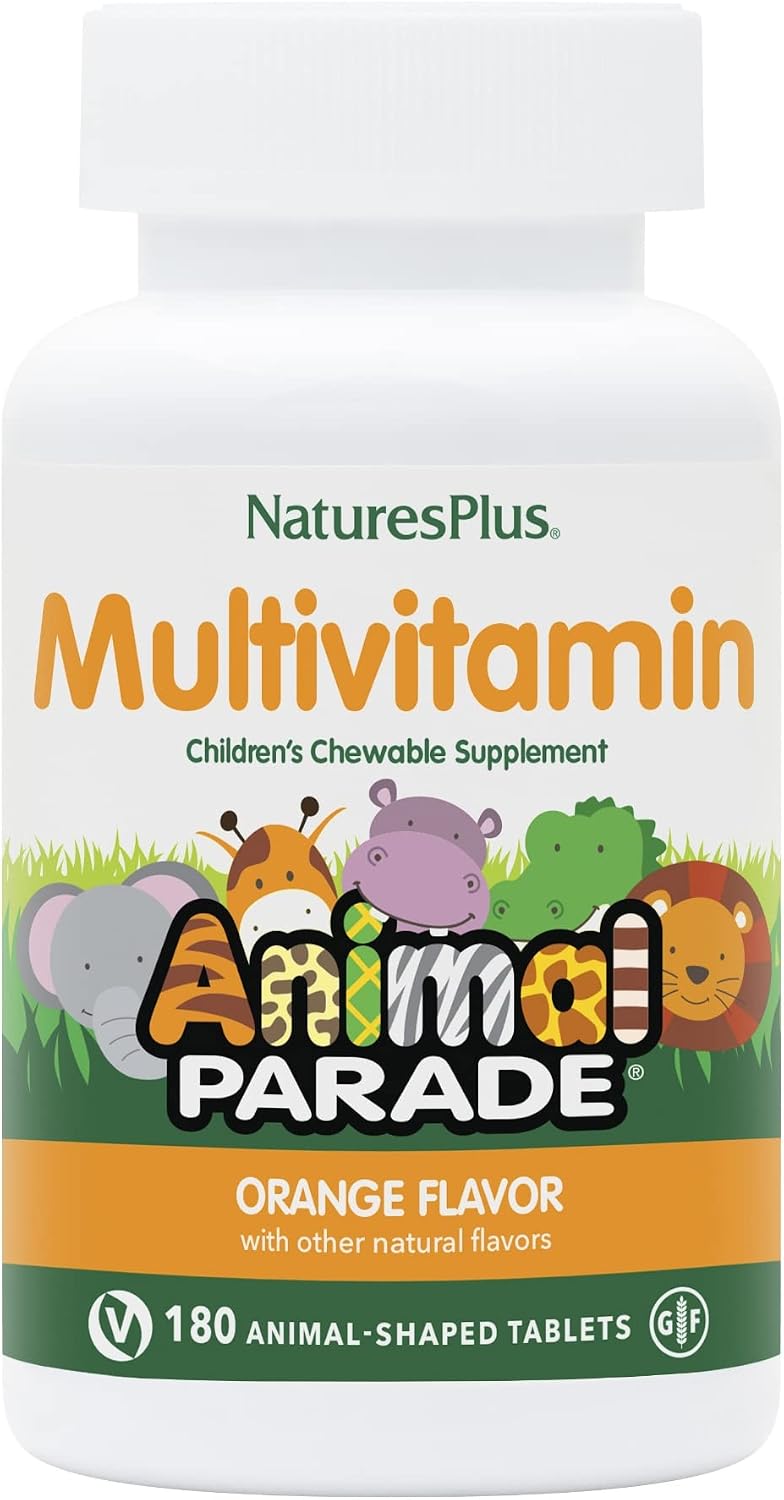 NaturesPlus Animal Parade Children's Chewable Multivitamin, Grape Flavour, 180 Animal-Shaped Tablets - görsel 9