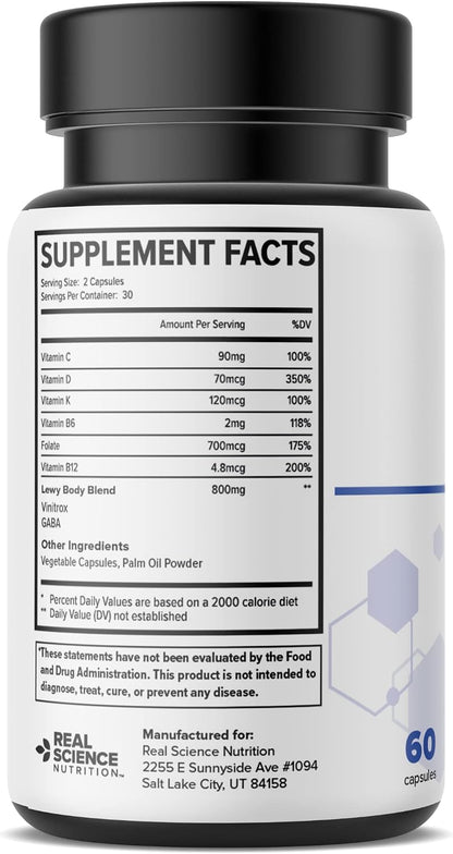 Real Science Nutrition Lew-X – Cognitive Support Supplement for Memory & Muscle Relaxation