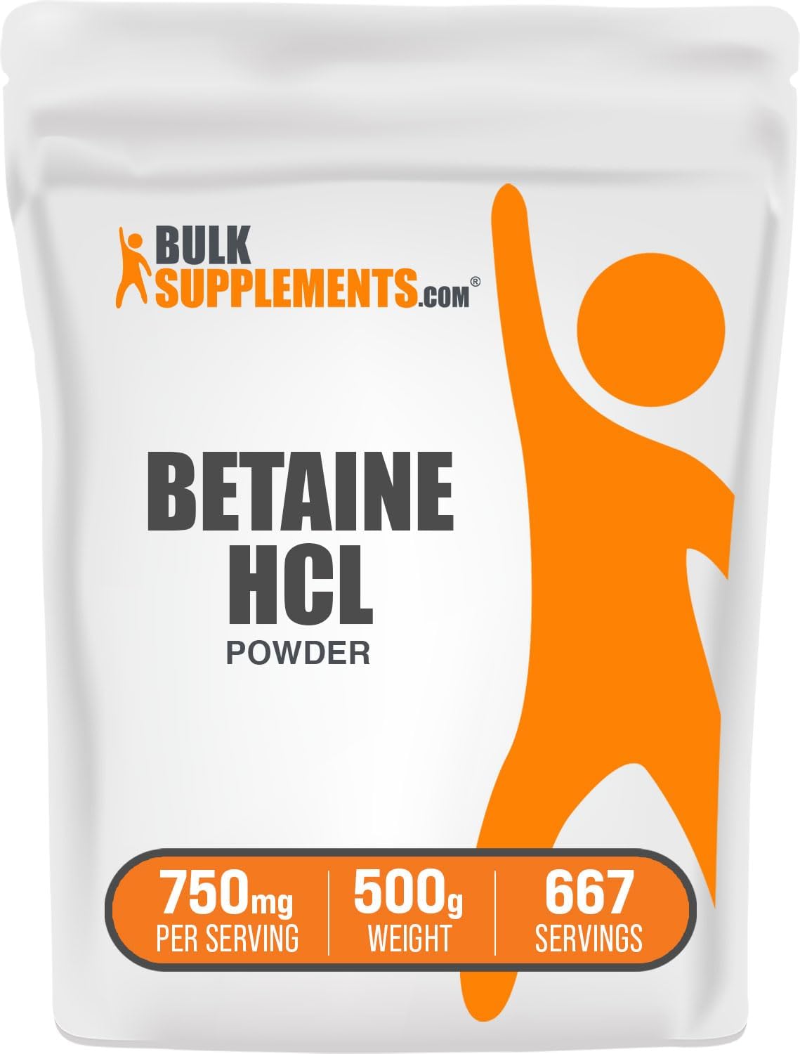 BulkSupplements.com Betaine HCl Powder - Betaine Hydrochloride Supplement, Digestive Support - Gluten-free, 750mg per Serving, 1kg (2.2 lbs) (Pack of 1) - görsel 6