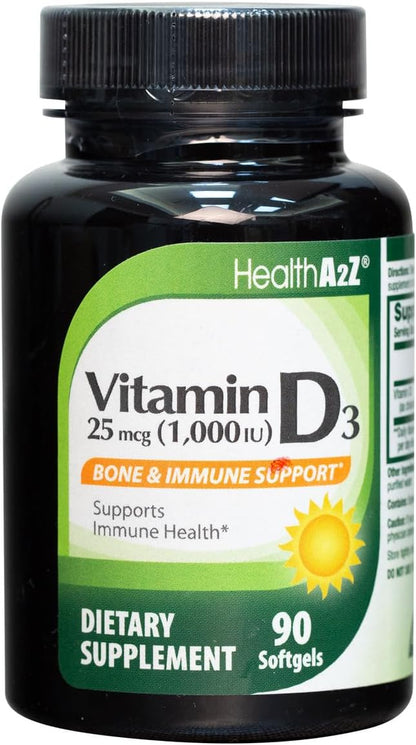 Vitamin D3 1000IU (25 mcg) | 90 Soft gel capsules