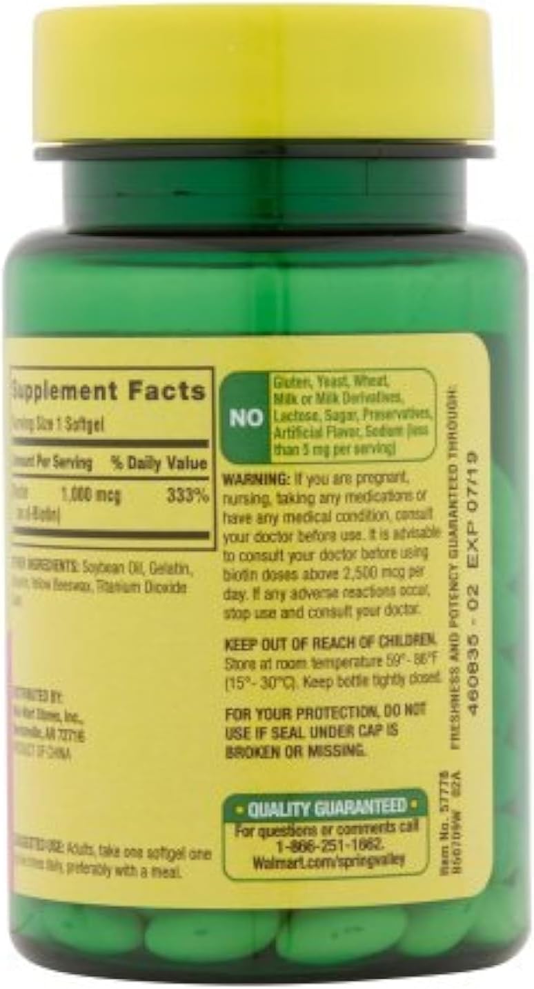 Spring Valley Biotin 1000mcg, 150 Tablets (Pack of 3) - görsel 3