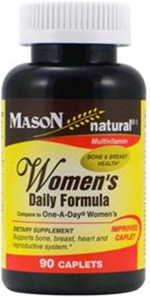 Mason Natural Women's Daily Multi Formula with 21 Essential Vitamins and Nutrients, for Daily Wellbeing, 90 Caplets - görsel 1