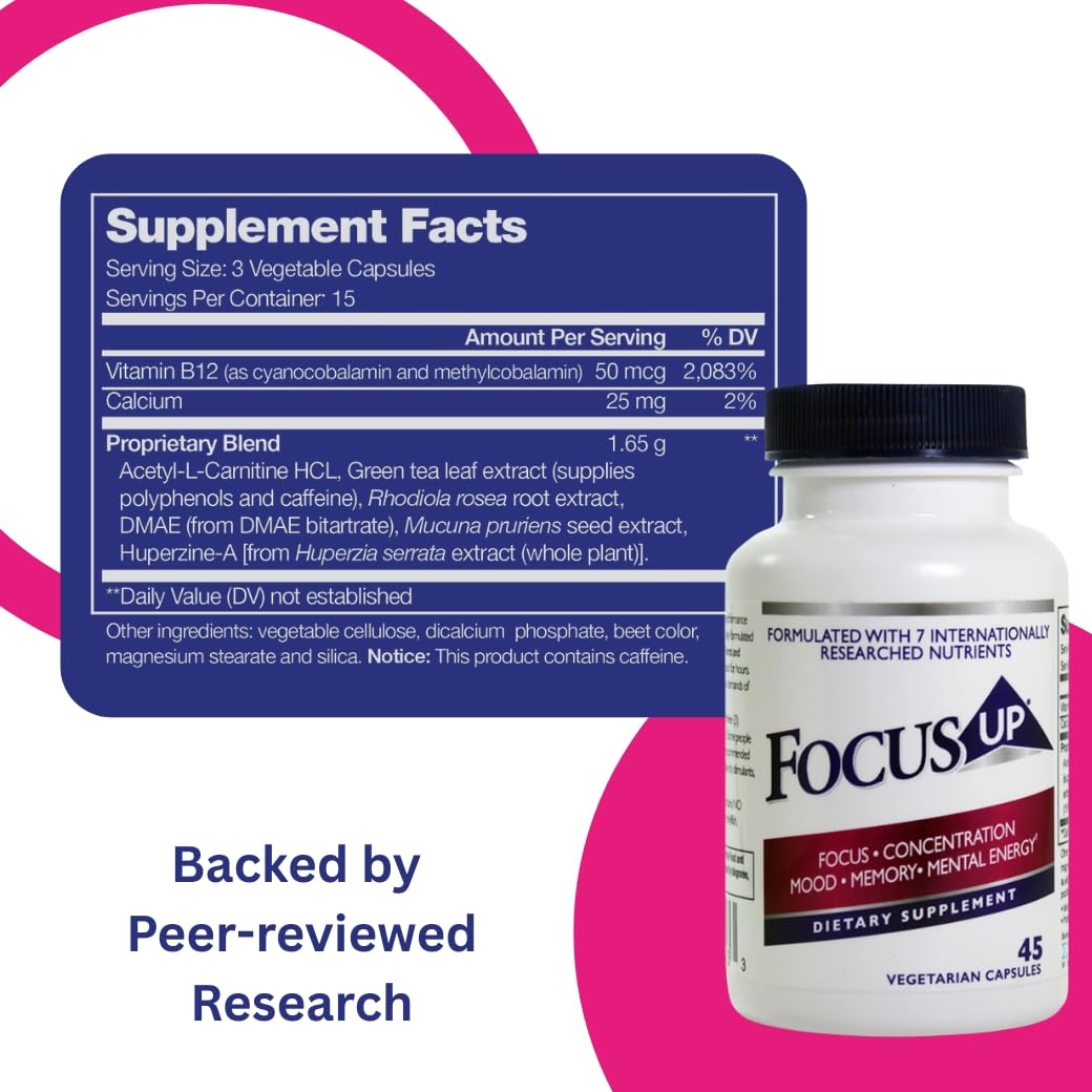 FocusUP Brain & Energy Support Supplement – Natural Nootropic Capsules - görsel 2