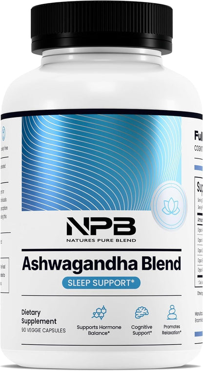 Nature's Pure Blend Organic Ashwagandha Complex – Stress and Mood Support – 60 Vegan Capsules