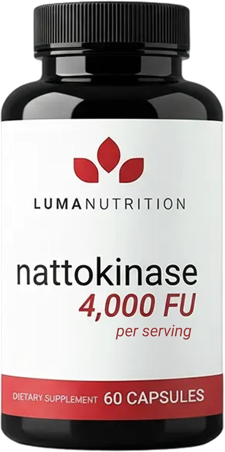 Luma Nutrition Nattokinase Supplement - Natto 4000 FU Per Serving, Premium Cardiovascular Support - Vegan & Gluten-free - 60 Capsules, 30 Servings - görsel 1