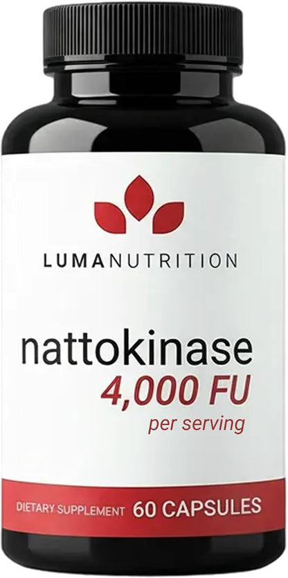 Luma Nutrition Nattokinase Supplement - Natto 4000 FU Per Serving, Premium Cardiovascular Support - Vegan & Gluten-free - 60 Capsules, 30 Servings