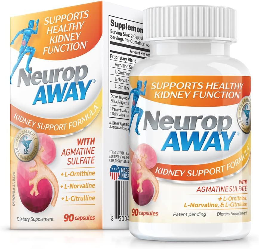 NeuropAWAY Kidney Support Formula - Agmatine Sulphate 500mg with L-Arginine Complex - 90 Capsules - görsel 1