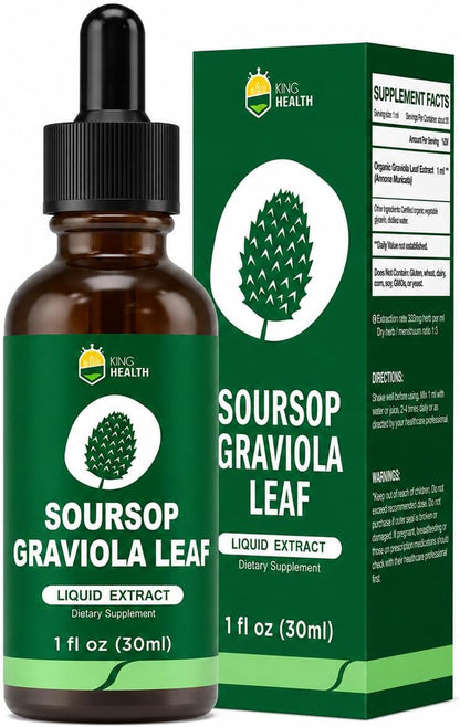 Organic Soursop Graviola Leaf Extract Liquid Drops - Immune Support - 60 ml