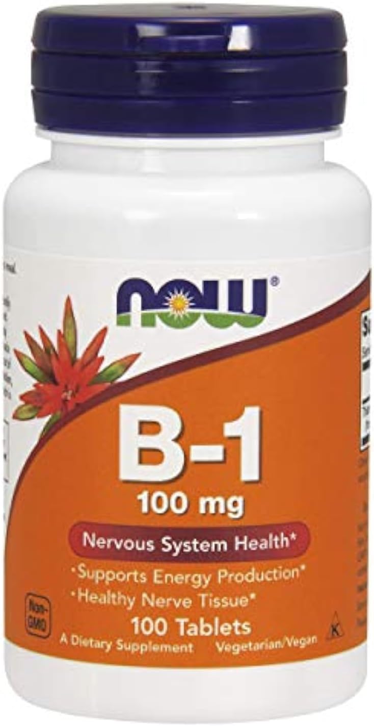 NOW Foods Vitamin B1 (Thiamine) 100 mg, 100 Tablets - görsel 1
