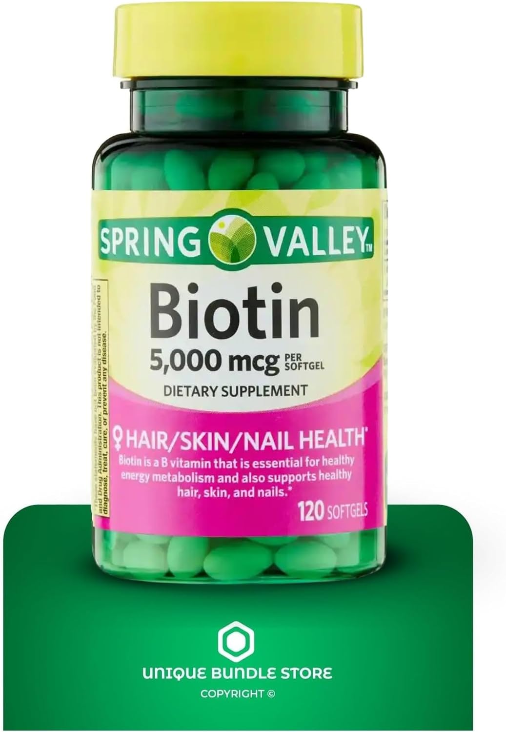 Biotin 5000 mcg 120 Soft gel capsule Capsules – High Potency Vitamin B7 for Hair, Skin & Nails - görsel 6