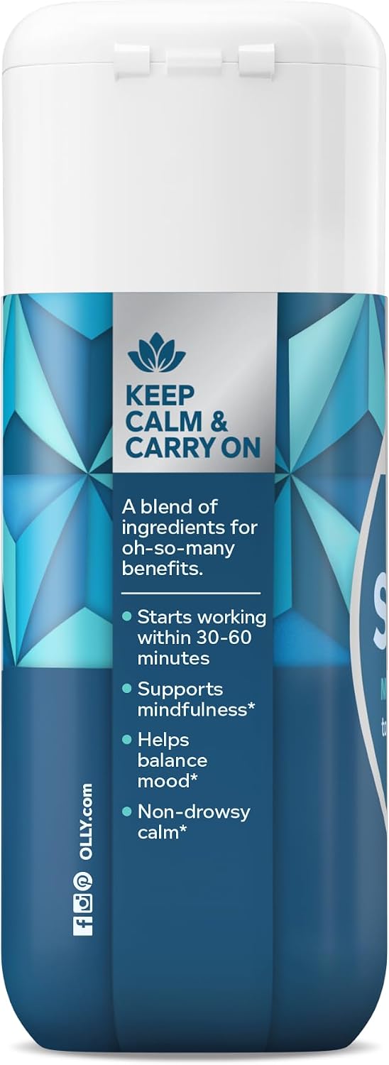 OLLY Ultra Strength Goodbye Stress Soft Capsules – Stress Relief Food Supplement with GABA, Ashwagandha, L-Theanine & Lemon Balm, 60 Count - görsel 8