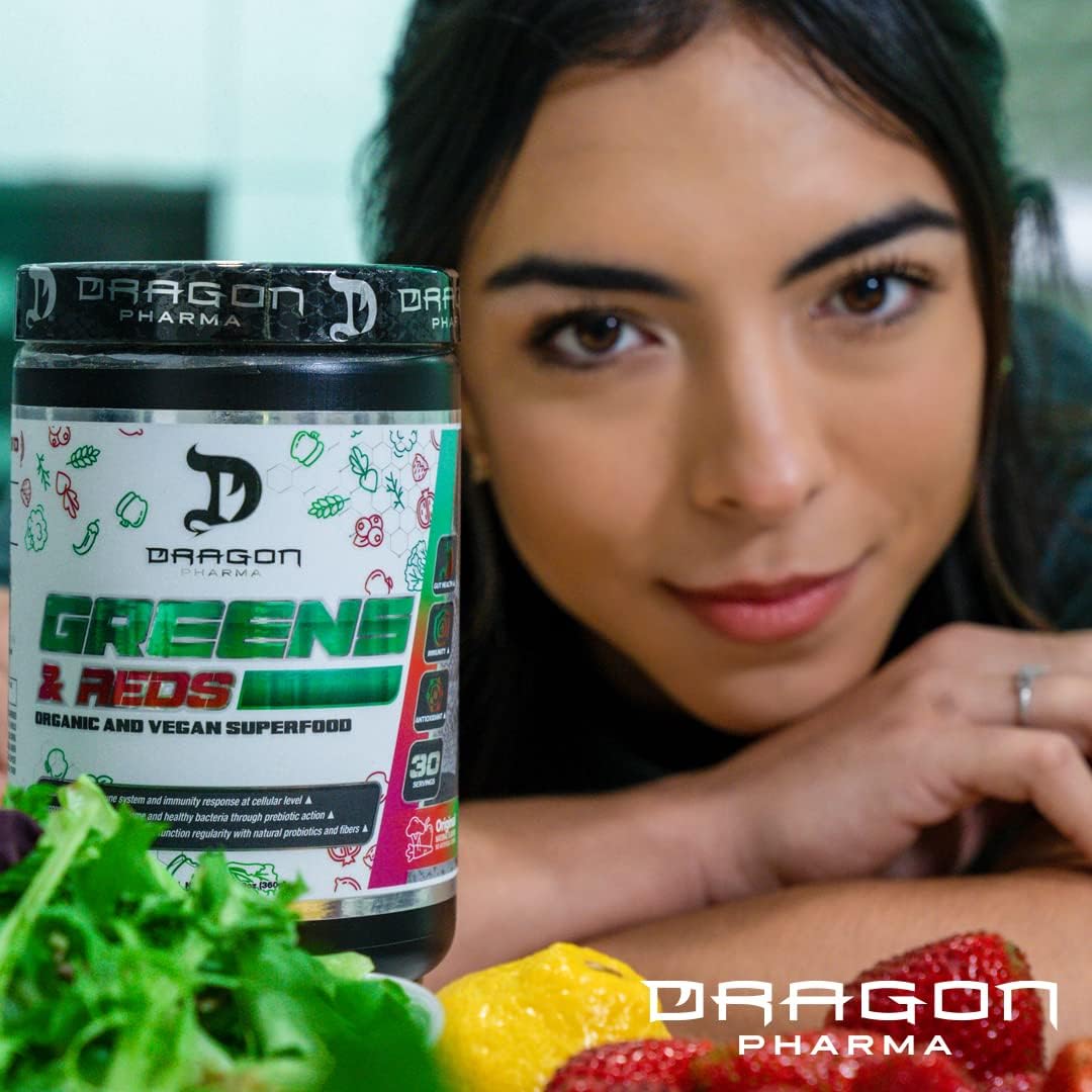 DRAGON PHARMA Greens and Reds Superfood Powder, 30 Servings (Original) - görsel 3