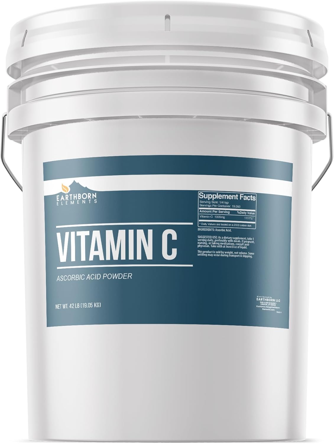 Earthborn Elements Vitamin C Powder 1.5 kg, Ascorbic Acid, Food Supplement - görsel 5