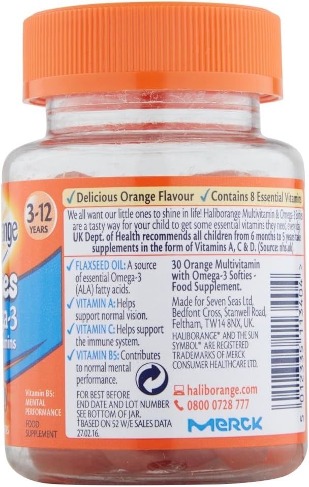 Seven Seas Haliborange Multivitamins and Omega-3 Orange Softies (30 Count) - görsel 7