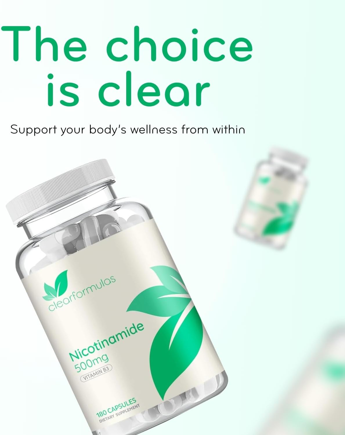 Vitamin B3 Nicotinamide 500mg – Flush-Free Niacin Supplement for Energy, Skin & Nervous System Support – NAD Precursor (360 – Image 7