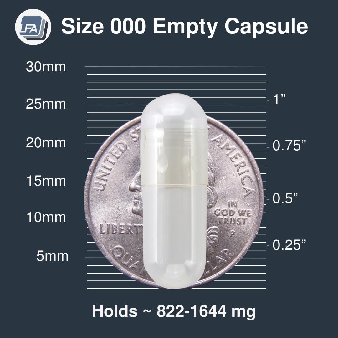Vegan Capsules Empty Size 000 - 1000 Count Bulk Vegetable Capsules Empty - Joined Fillable 000 HPMC Vegetable Pill Capsules - görsel 3