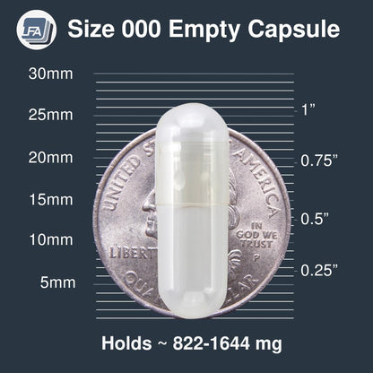 Empty Vegan Capsules Size 000 - 120 Count Clear HPMC Veggie Capsules