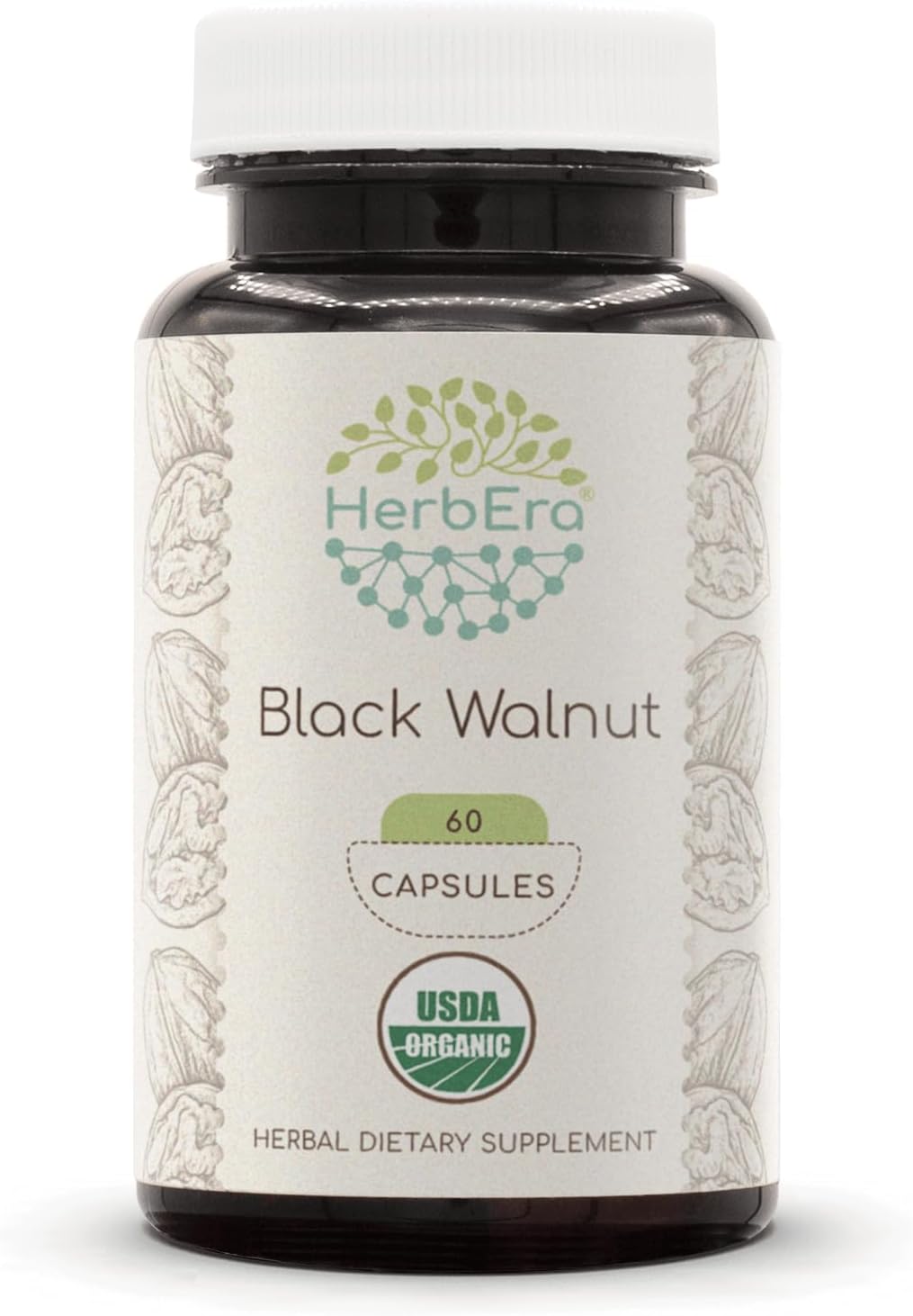 HerbEra Black Walnut 500 mg - USDA Organic Vegan Capsules, Digestive Health & Antioxidant Support (120 Capsules) - görsel 9