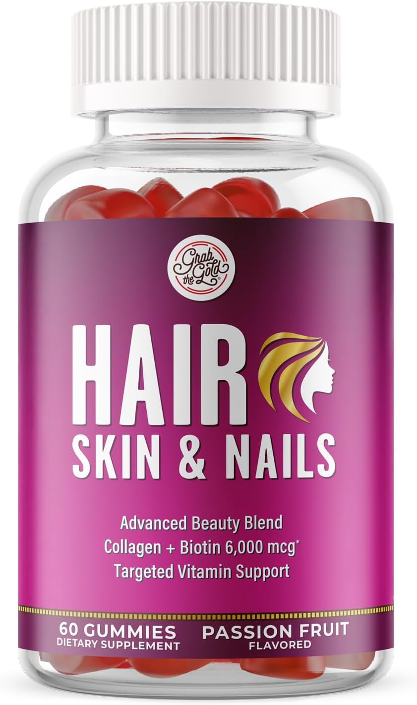 Grab The Gold Hair, Skin & Nails Gummies for Women – with Biotin, Collagen & 10 Essential Nutrients - görsel 1