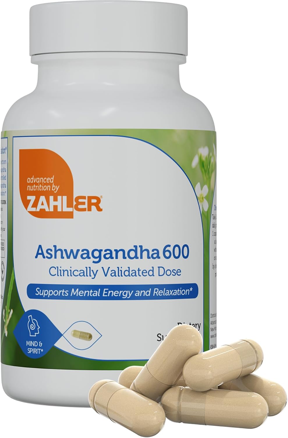 Zahler Ashwagandha Capsules, KSM-66 600mg, Stress and Relaxation Support, Kosher, 60 Capsules - görsel 1