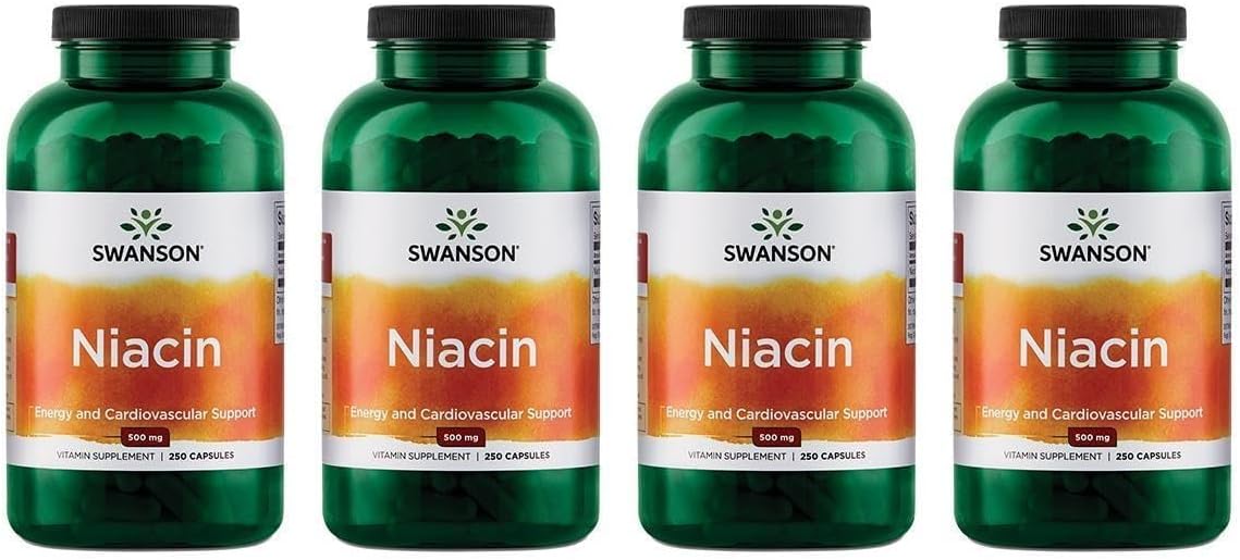 Swanson Niacin (Vitamin B3) 500 mg, 250 Capsules – Cardiovascular Support - görsel 8