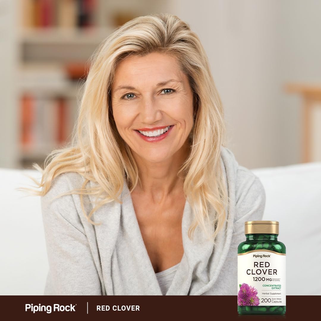 Piping Rock Red Clover Supplement | 200 Capsules | Herbal Blossom Extract | for Women and Men | Non-GM, Gluten-free - görsel 5