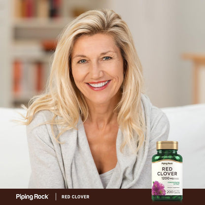 Piping Rock Red Clover Supplement | 200 Capsules | Herbal Blossom Extract | for Women and Men | Non-GM, Gluten-free