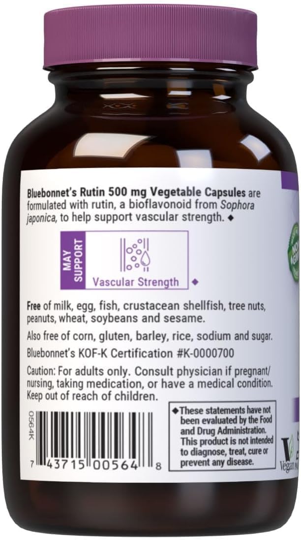Bluebonnet Nutrition Rutin 500mg – Antioxidant Bioflavonoid for Vascular Support* – 50 Vegan Capsules - görsel 6