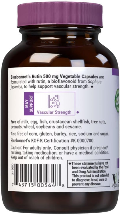 Bluebonnet Nutrition Rutin 500mg – Antioxidant Bioflavonoid for Vascular Support* – 50 Vegan Capsules