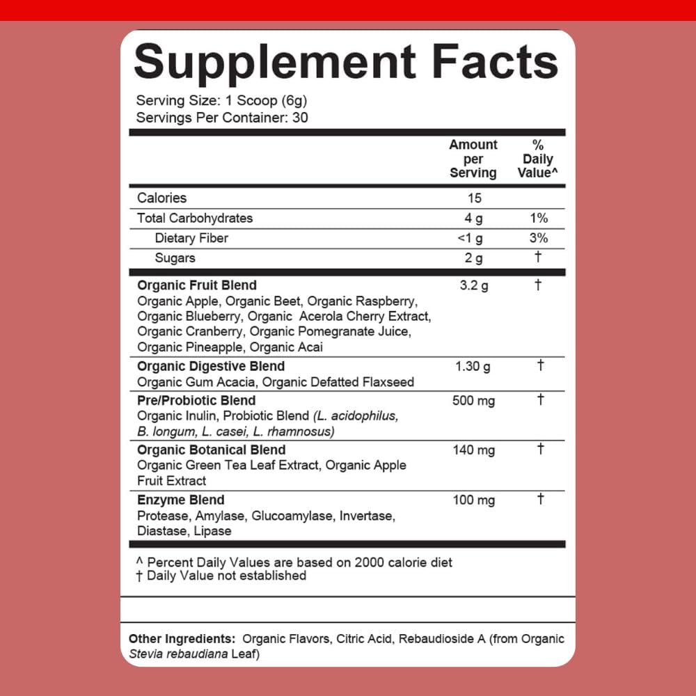 Divine Health Dr. Colbert MD Organic Red Supremefood - Berry Flavoured Blend - 180g (30-Day Supply) - görsel 5