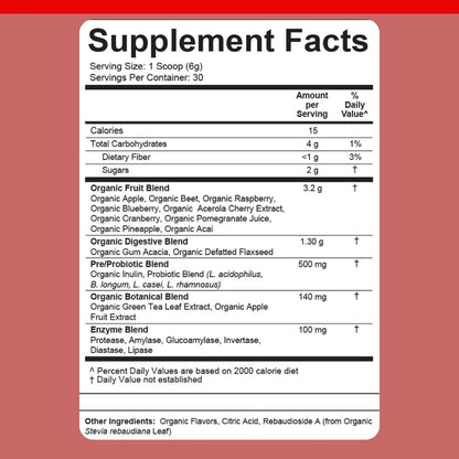 Divine Health Dr. Colbert MD Organic Red Supremefood - Berry Flavoured Blend - 180g (30-Day Supply)