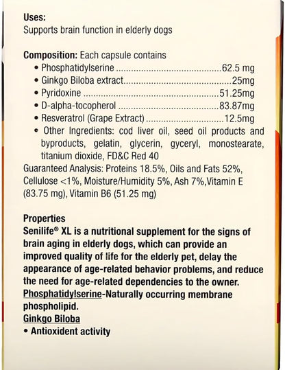 Senilife Supplement Capsules for Elderly Dogs