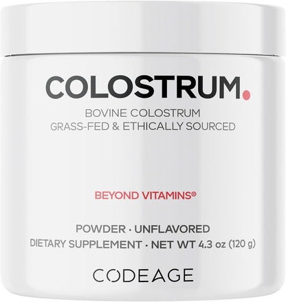 Codeage Bovine Colostrum Powder, 1000 mg, Grass-Fed, 4.3 oz (122 g)