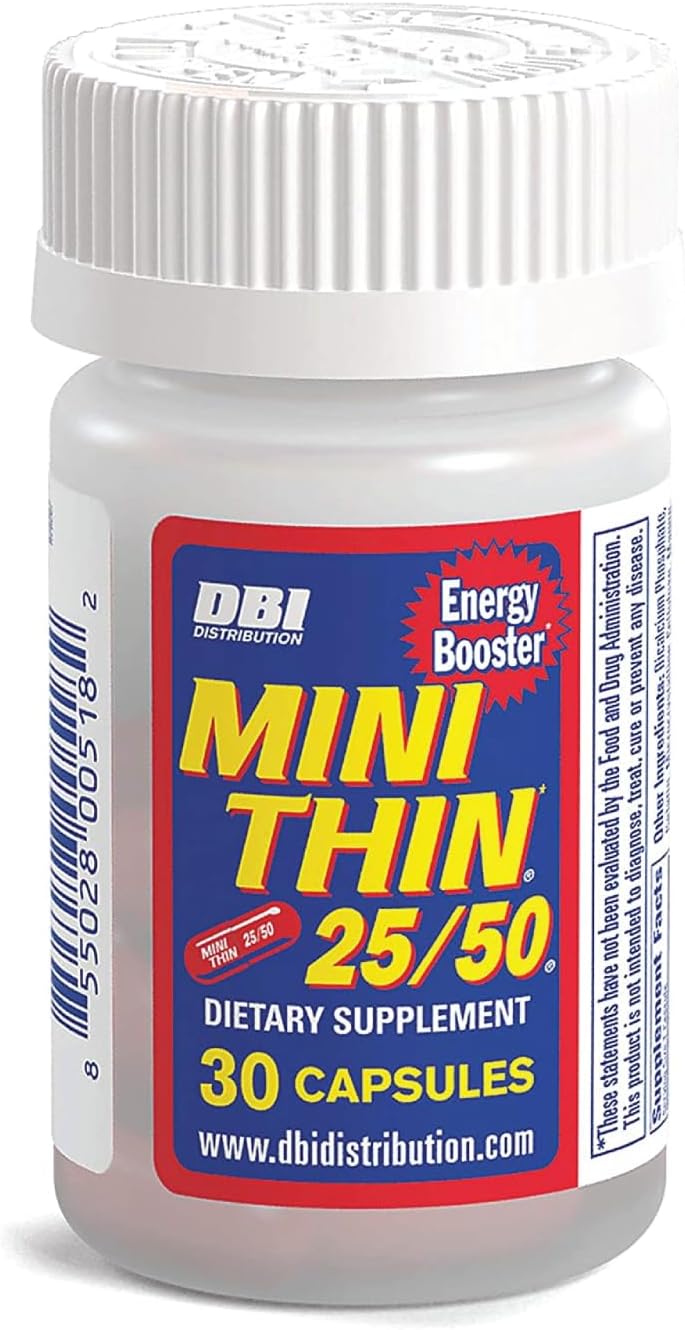 Mini Thin 25/50 Energy Capsules Formulated with Caffeine, 30 Capsules - görsel 1